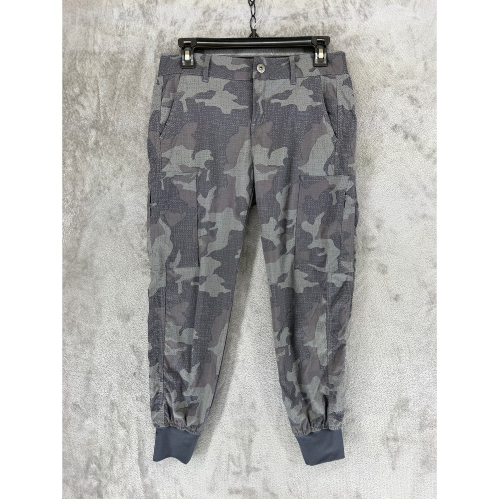 Prana Halle Camo Joggers Womens 2 Gray Charcoal‎ Hiking Cargo Pants W41202115